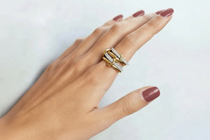 Four-Ring Jewelry Ring, Hypoallergenic, Ins Style, Stacking Artifact, Suitable For Young Wome Jewelry