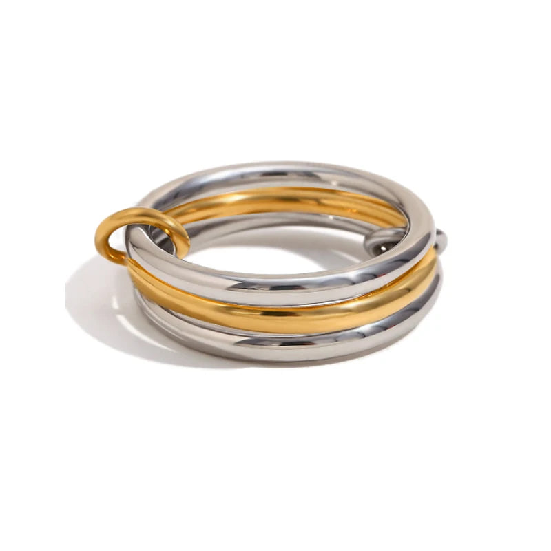 Four-Ring Jewelry Ring, Hypoallergenic, Ins Style, Stacking Artifact, Suitable For Young Wome Jewelry