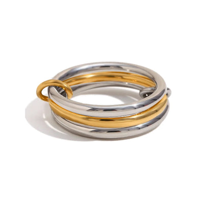 Four-Ring Jewelry Ring, Hypoallergenic, Ins Style, Stacking Artifact, Suitable For Young Wome Jewelry