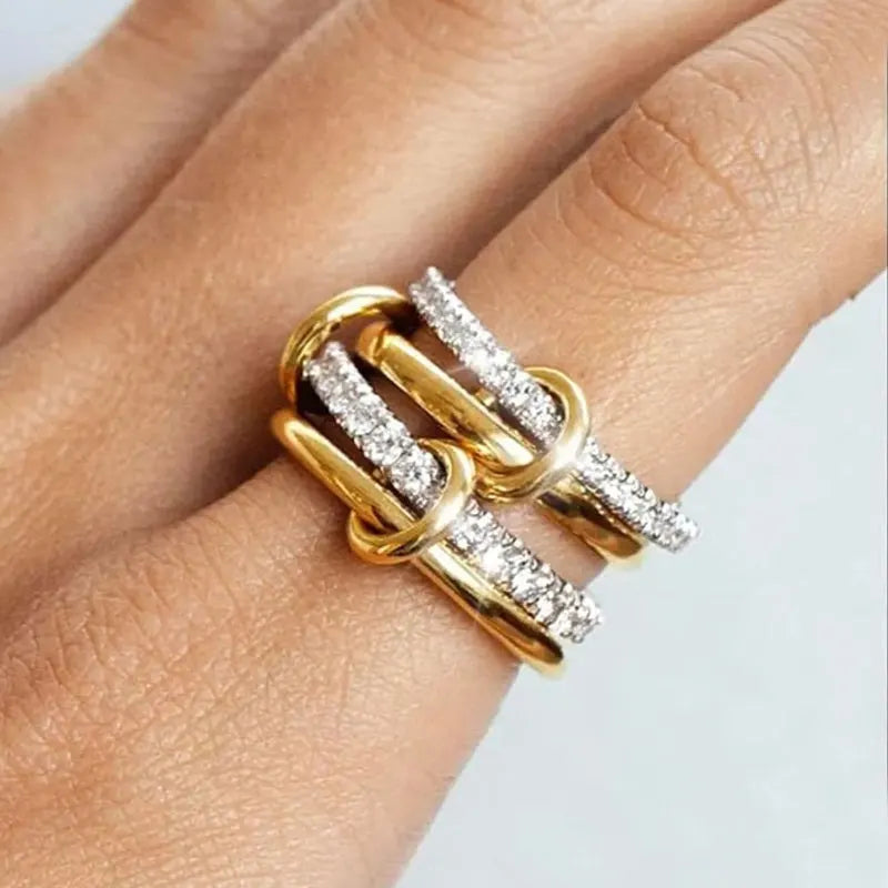 Four-Ring Jewelry Ring, Hypoallergenic, Ins Style, Stacking Artifact, Suitable For Young Wome Jewelry